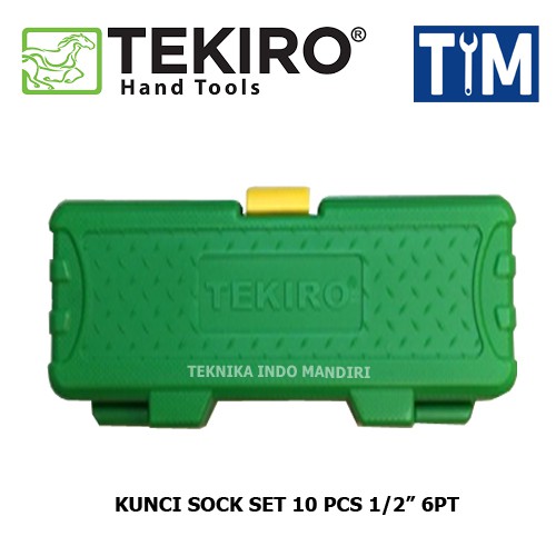 TEKIRO Kunci Sock Set 1/2&quot; 10 PCS 6PT Box Plastik