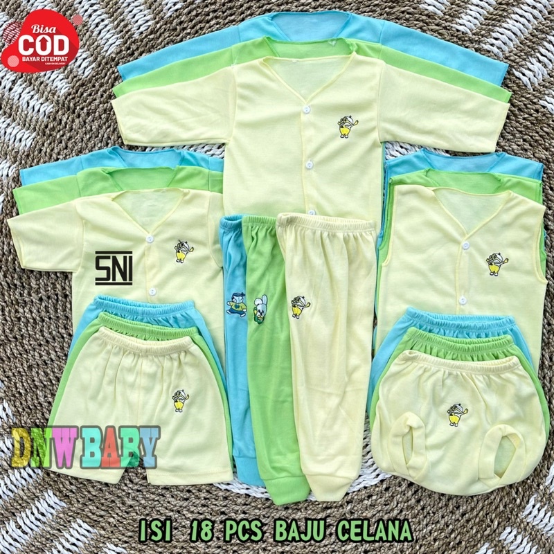 PROMO 7.7 18 PCS Baju Bayi Setelan Baju Bayi Baju Bayi Baru Lahir Baju Bayi Newborn Baju Bayi Lucu Baju Bayi Kekinian Baju Bayi Murah DNW BABY