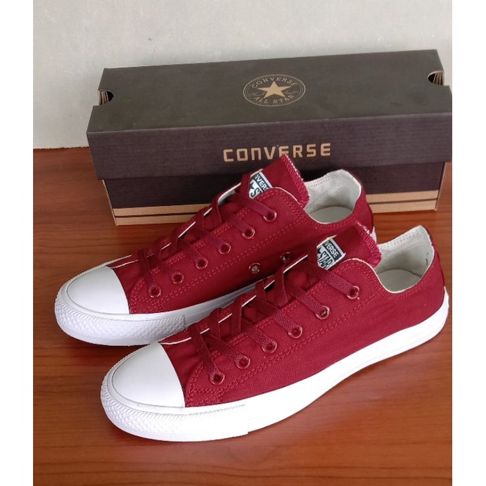 (free box converse)sepatu converse all star ct chuck taylor maroon all star ct merah maroon