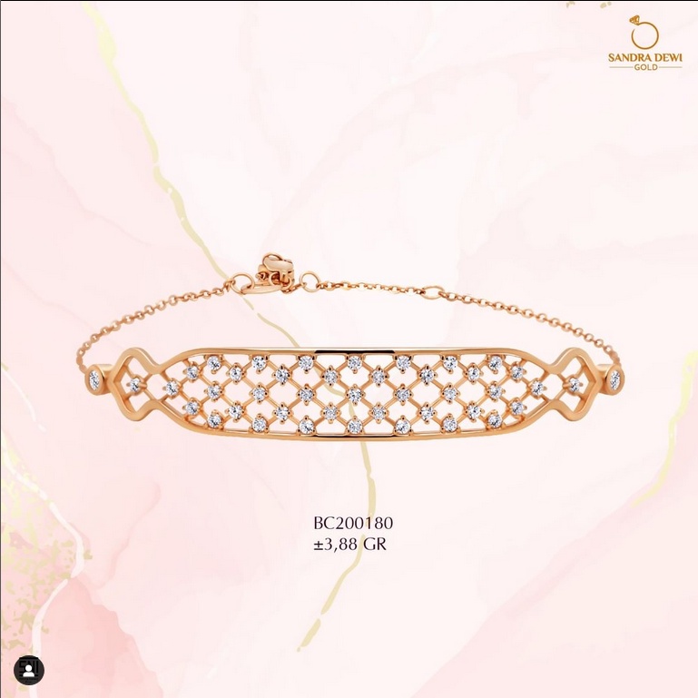 GELANG TANGAN RANTE EMAS SANDRA DEWI GOLD LACE VOL 2 PLAT RENDA KERANCANG MATA2