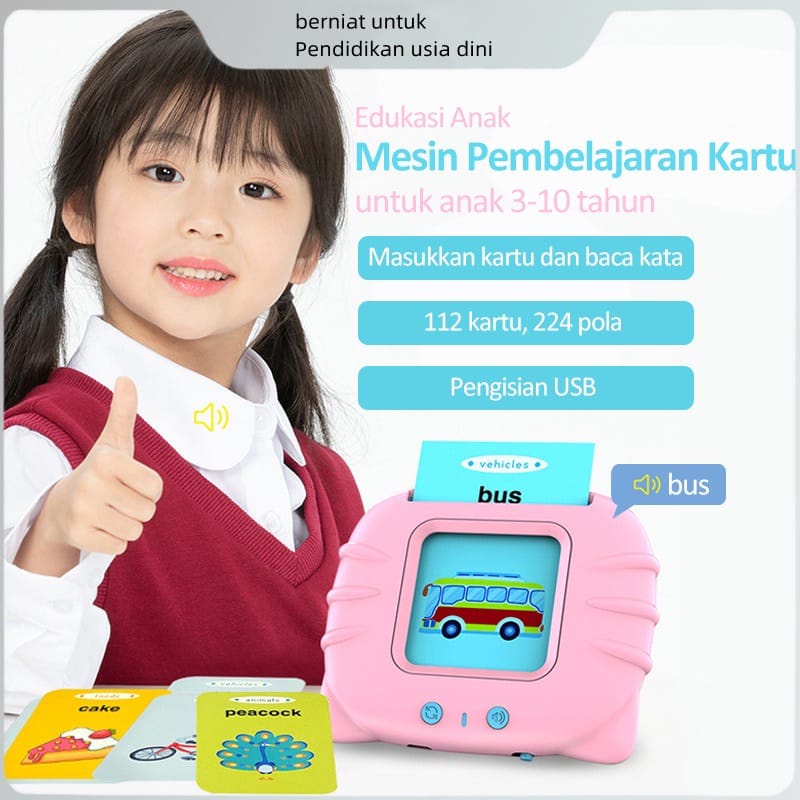 Mainan Elektronik Belajar Mainan Belajar Kata Anak Mainan Kartu Belajar Anak Mainan Kartu Edukasi Anak Audio Flash Card Mainan Edukasi Anak / Card Early Education Device Flash Card Bersuara Alat Bantu pengenalan kosakata Bahasa mandarin dan english