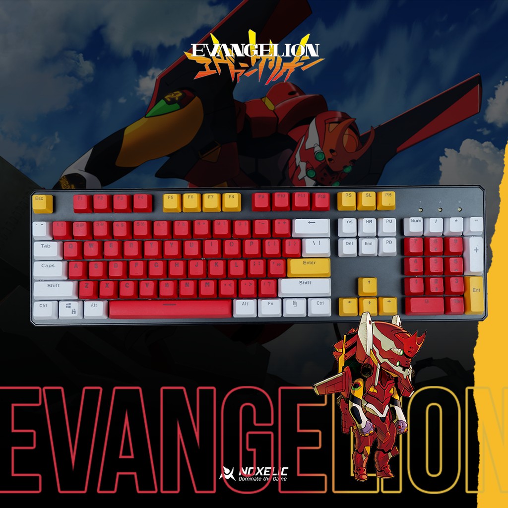 Noxelic Keycaps PBT Evangelion Unit-02 - Double Shot 104 Keyset Custom