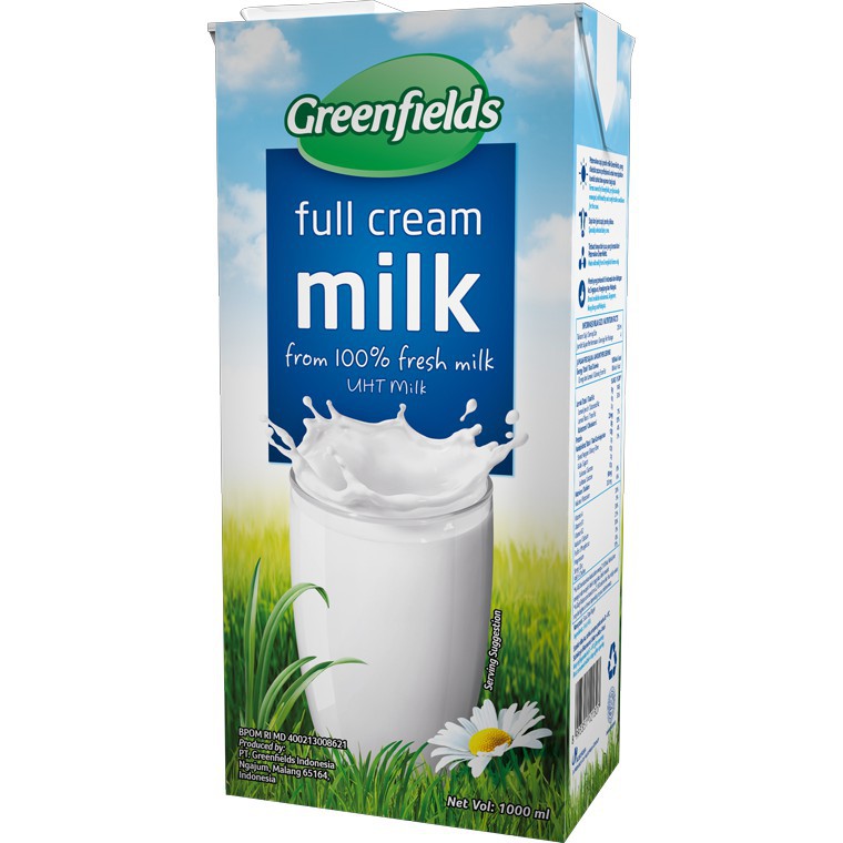

Susu UHT Greenfields Full Cream 1000ml Plain