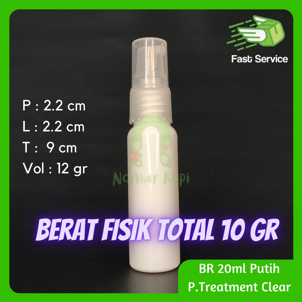 BOTOL 20ML PUTIH PUMP TREATMENT PET TEBAL SERUM KOSMETIK