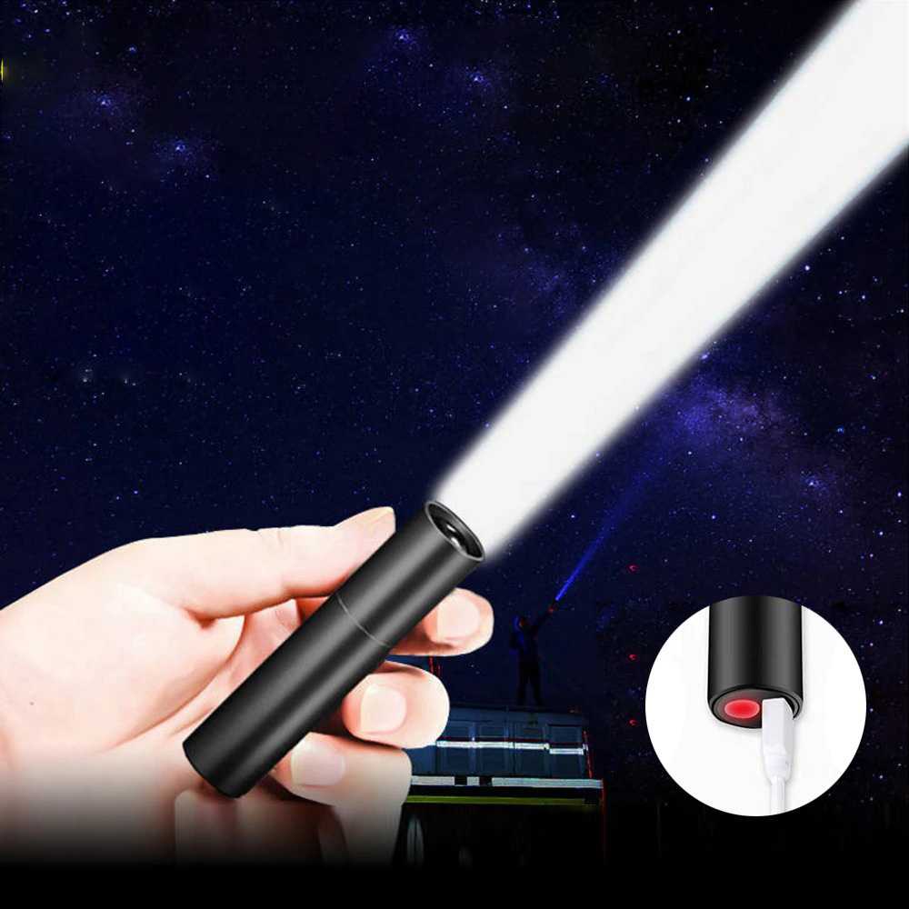 TaffLED Senter LED Mini Rechargable Telescopic Zoom XPE