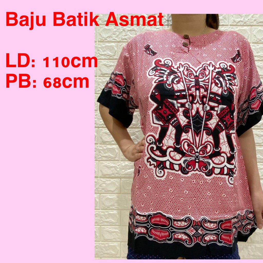 BAJU BALI WANITA MOTIF ASMAT DASAR WARNA ALL SZ