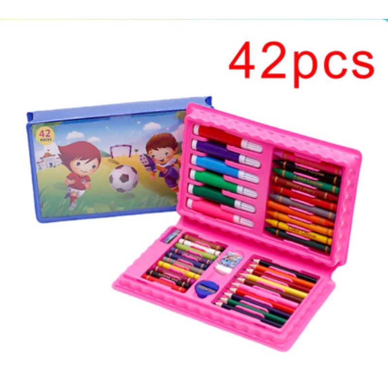 

Drawing Art Set 42 pcs Pensil Crayon Warna Colouring Alat Lukis