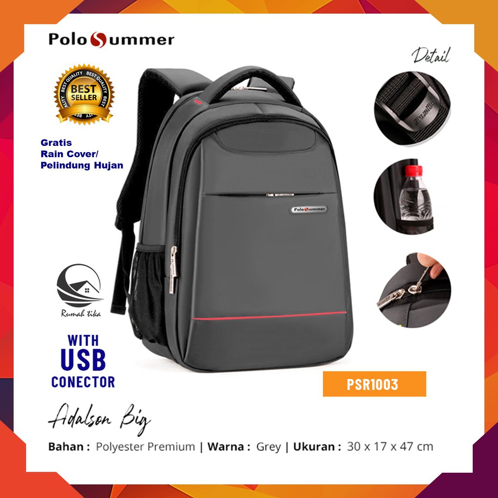 TAS POLO BACKPACK PRIA BAG  TAS SEKOLAH REMAJA COWOK MODEL KASUAL