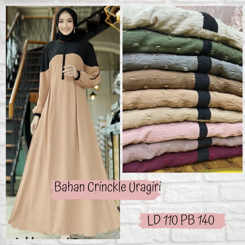 Gamis Kain Crinkle Uragiri/Rubiah