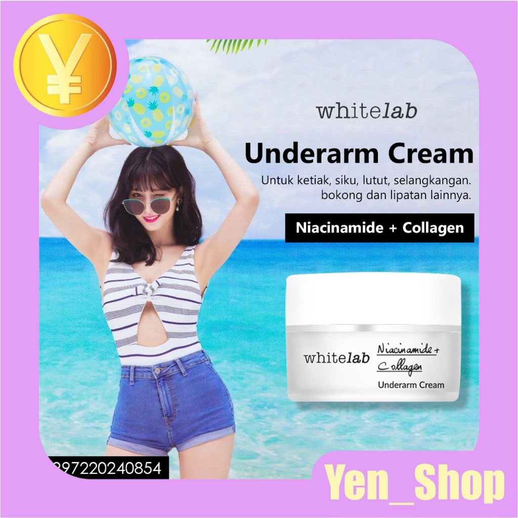 WHITELAB UNDERARM CREAM Krim Pencerah Ketiak Lutut Selangkangan Ampuh - BPOM