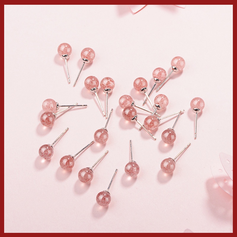 Anting Tusuk Motif Strawberry Kecil Untuk Wanita