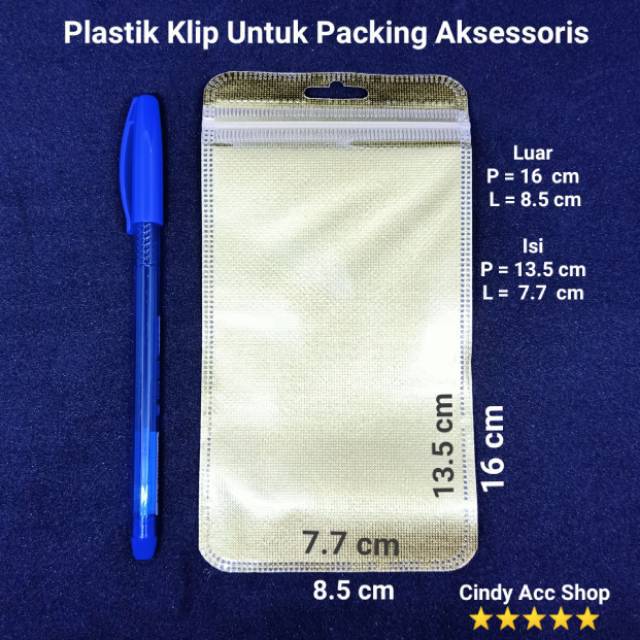 [50 pc] Plastik Klip Untuk Packing Aksessoris