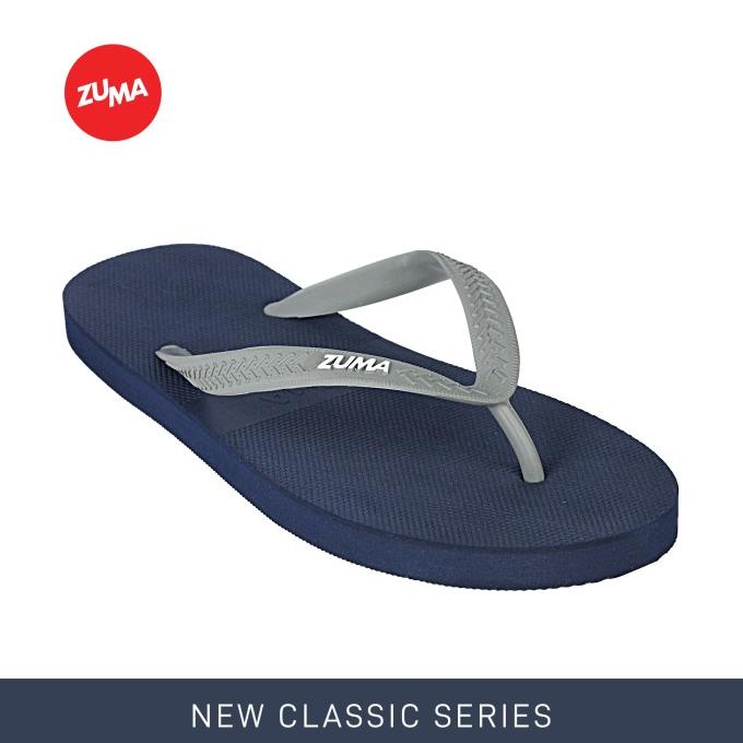 Sale Zuma Men Classic 24/Sandal Jepit Sandal Karet Pria - Navy Grey - Paling Dicari