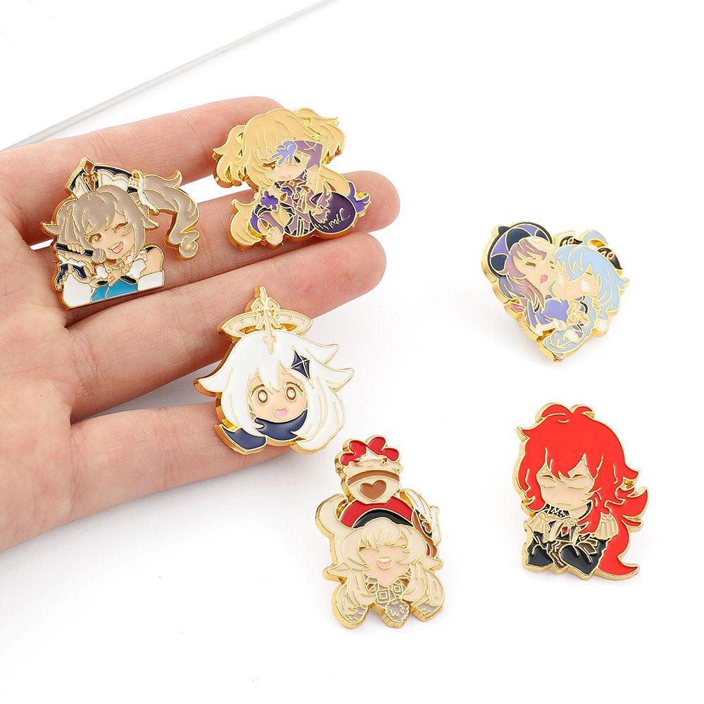 [Elegan] Genshin Impacts Lapel Pin Hadiah Cosplay Jaket Pin Pakaian Dekorasi Decor Badge Pin Lencana Anime Badge