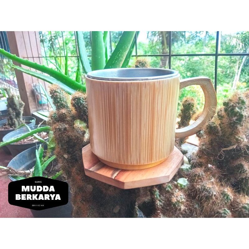 Mug Bambu Elegan Premium / Bisa COD / Mug Bambu Ecofriendly / Mug Kayu