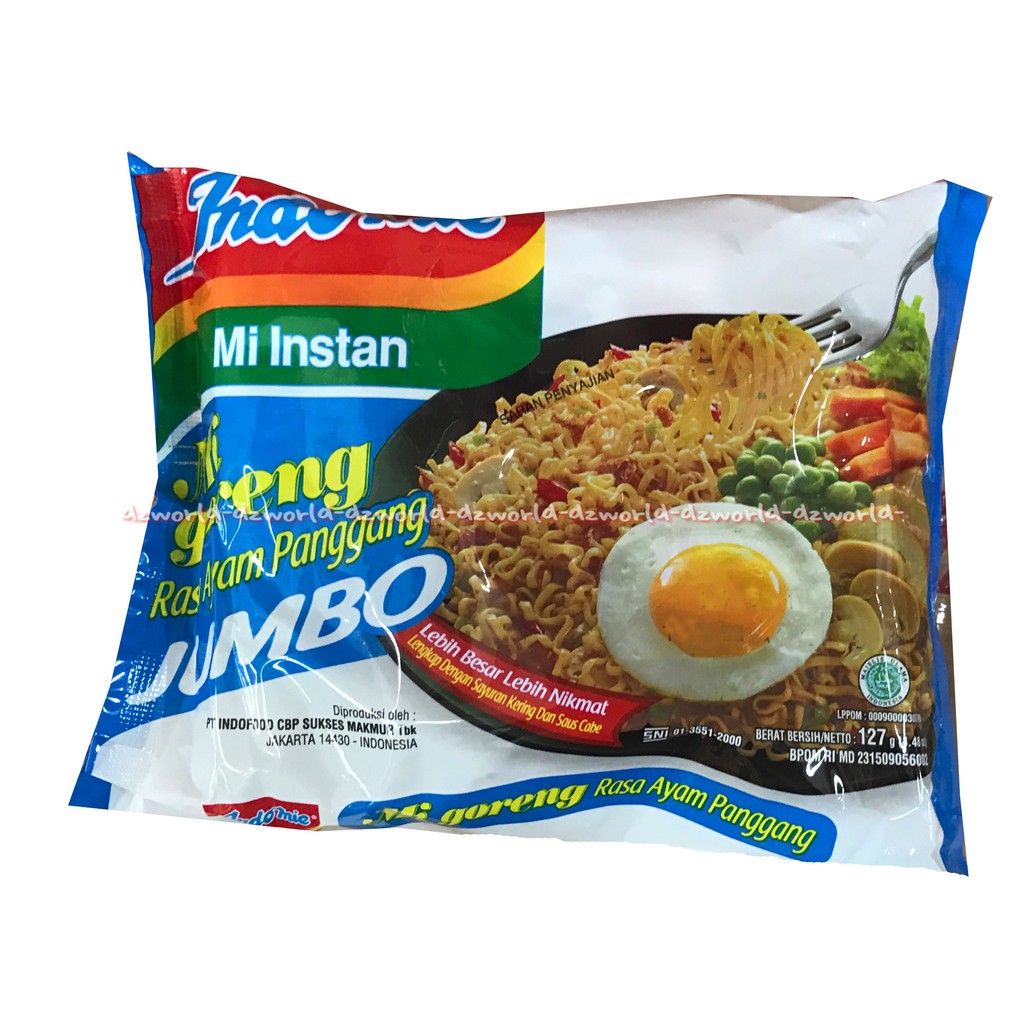 Indomie Mie Instan Mie Goreng Jumbo 127gr Rasa Ayam Panggang Jumbo Indomie Indo Mie Instants Miegor