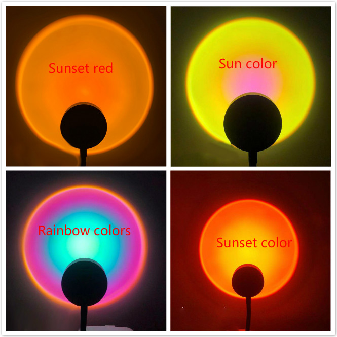 (Cod Tangding) Lampu Proyektor Sunset Warna Merah Untuk Dekorasi Rumah