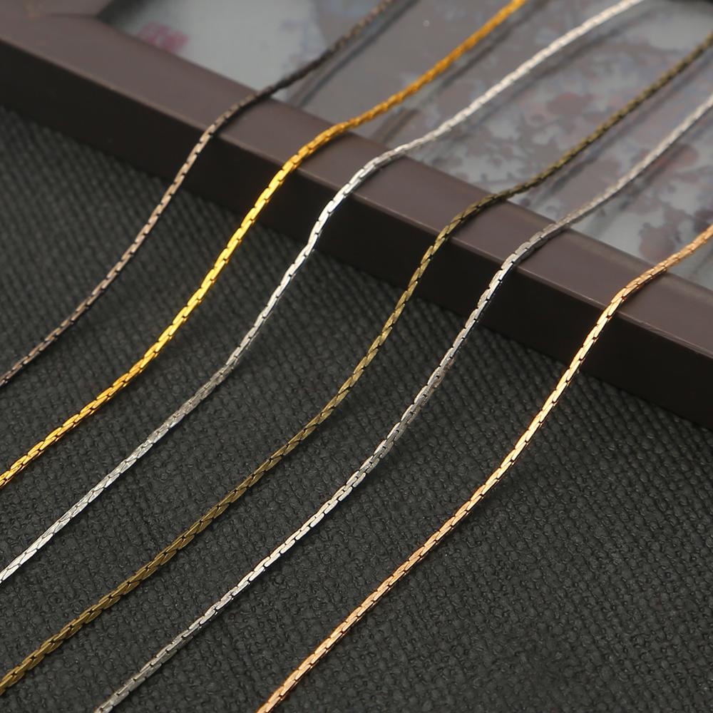 1m/lot 0.8mm Copper Wire Chain Necklace Chains Link for Jewelry Making Tail Extender Chain DIY Choker Anklet Connector Supplies