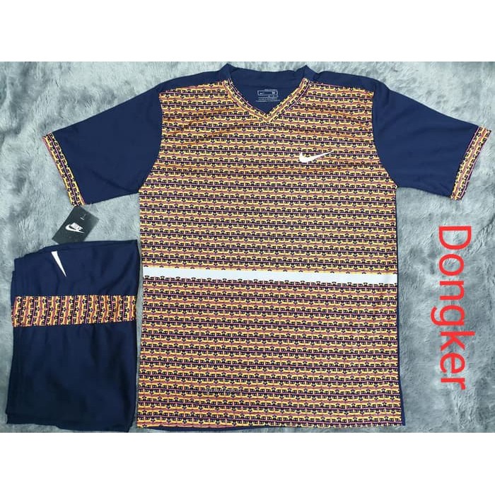 BAJU FUTSAL SETELAN FUTSAL JERSEY FUTSAL PRINTING BATIK TUNIK BIRU