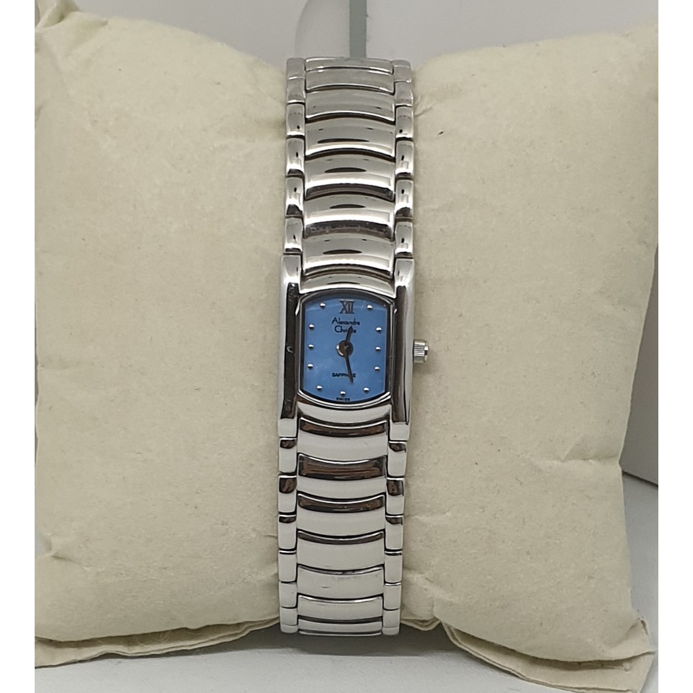 Alexandre Christie Ac2038 Silver Blue Jam Tangan Wanita Original