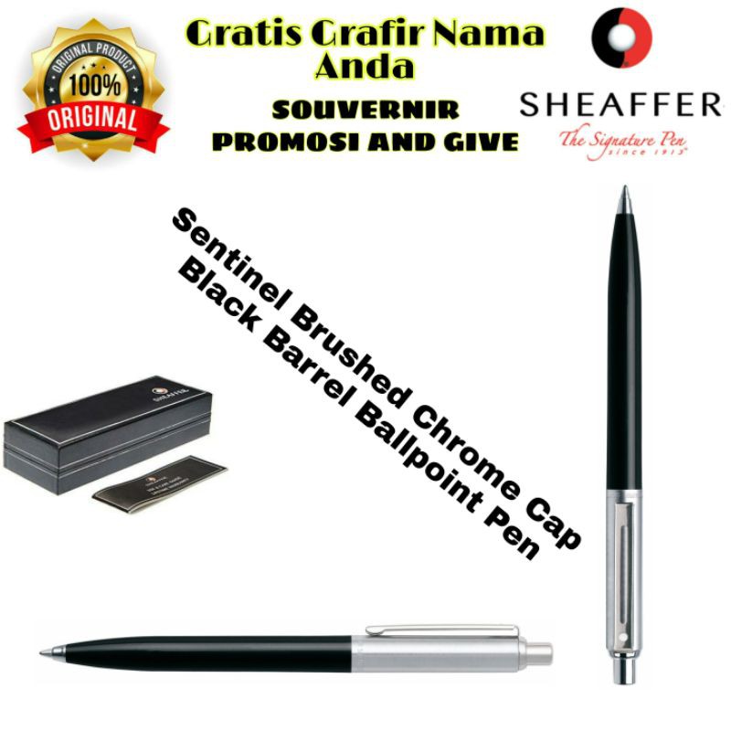 

PULPEN SHEAFFER SENTINEL BLACK CHROME ORIGINAL GRATIS GRAFIR NAMA ANDA