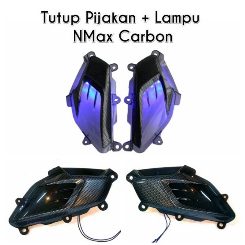 cover tutup pijakan body Yamaha nmax karbon plus LED - Charmoto