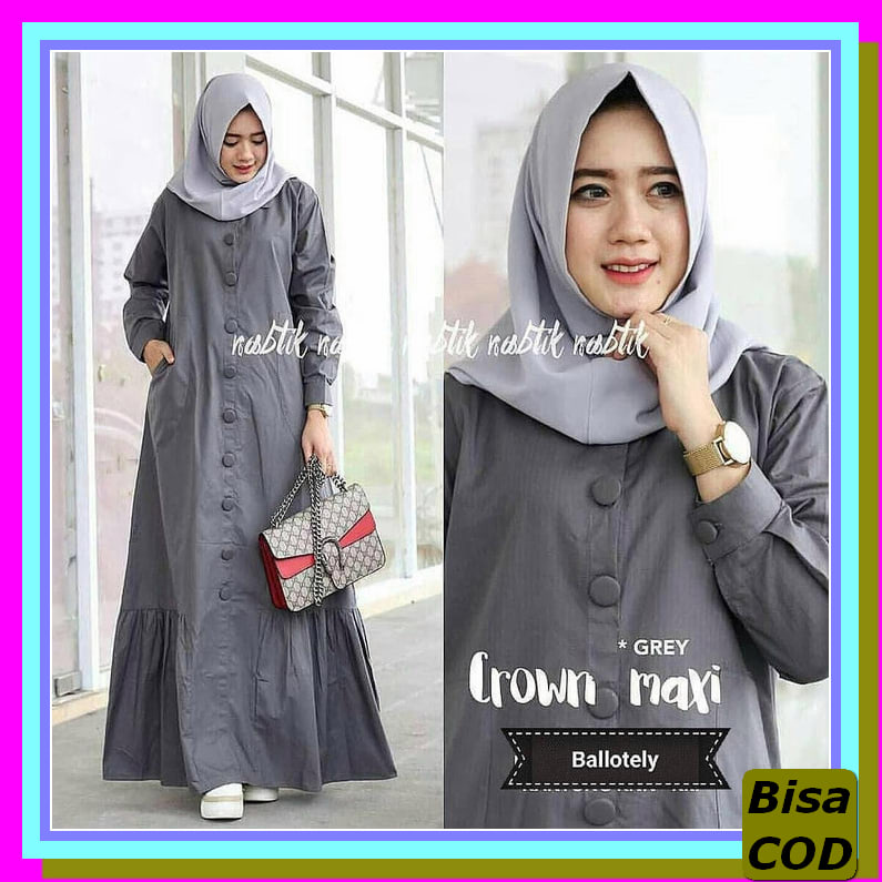 Baju Gamis Wanita Syar'I Muslim Remaja Sabinna Gamis Modis Wanita AV221 Baju Hijab Cewek Baju Gamis