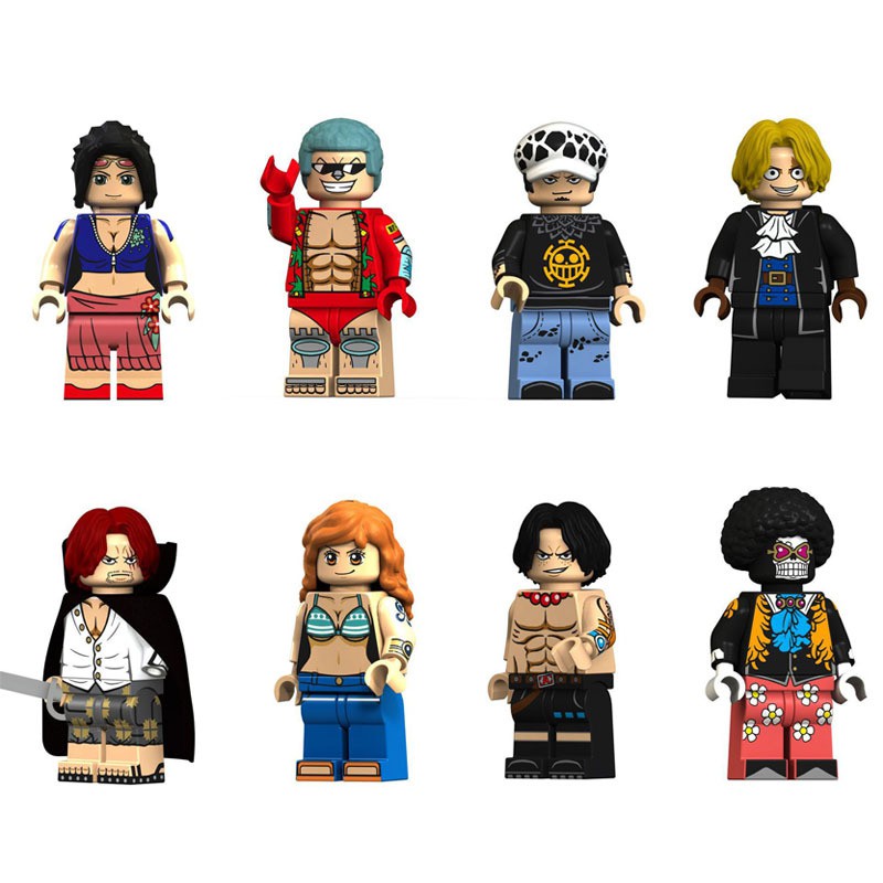 15pcs / set Mainan Action Figure Karakter Luffy Nami Nico Zoro Sanji Brook