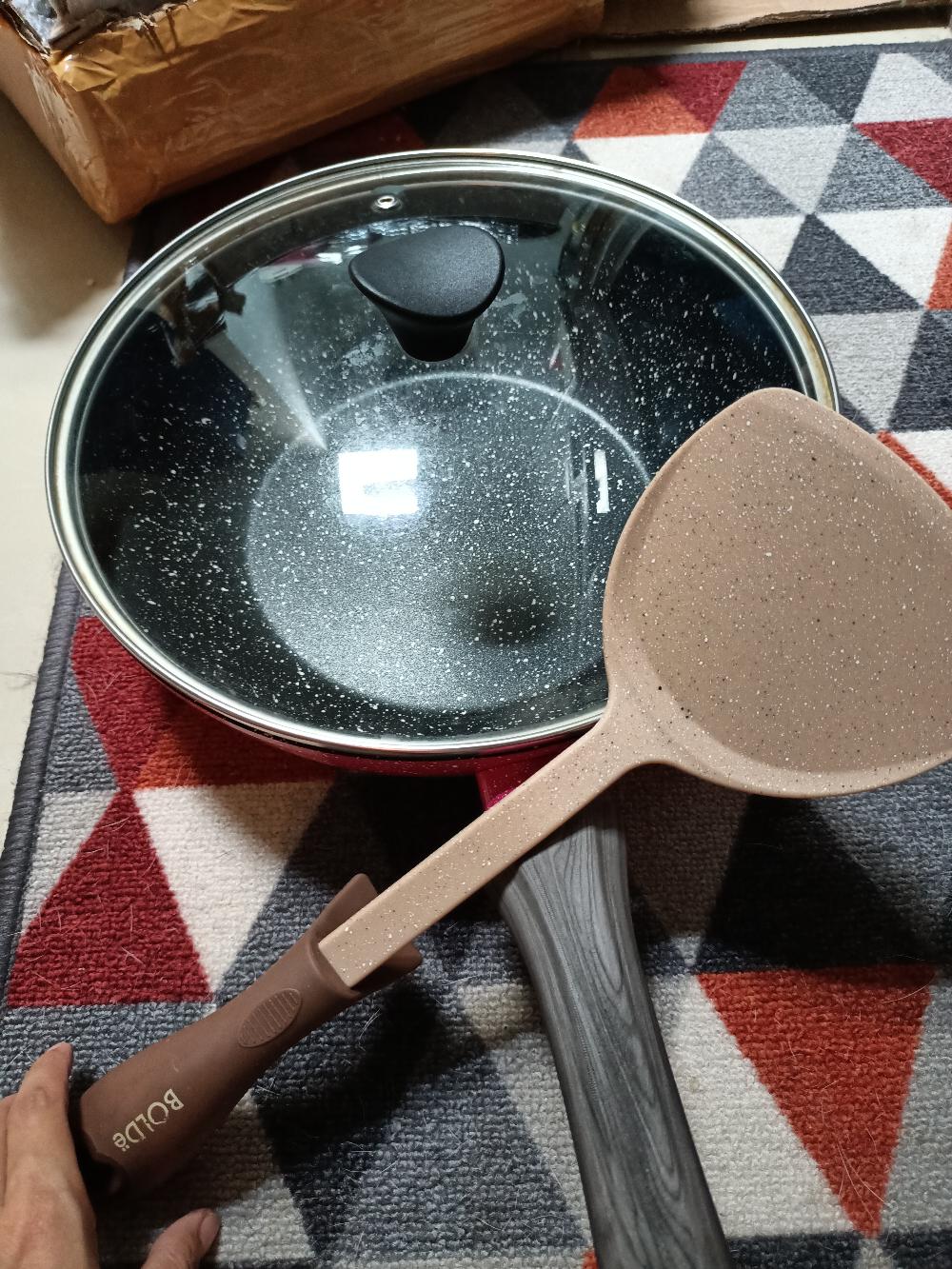 Wok ( Wajan ) 28 Cm, Granite Blackpink Original Bolde