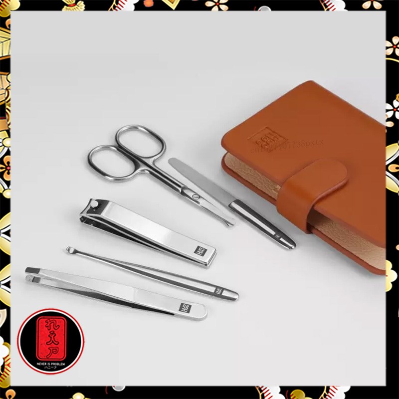 Huohou Set Gunting Kuku Manicure Nail Clippers Nose Hair Trimmer 6PCS - HU0061