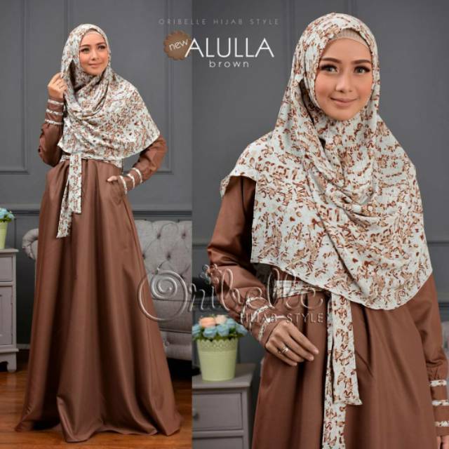 GAMIS ALULA BY ORIBELLE WARNA COKLAT KATUN TOYOBO ANTI GERAH / GAMIS HANA PINK BY ORIBELLE SETELAN S
