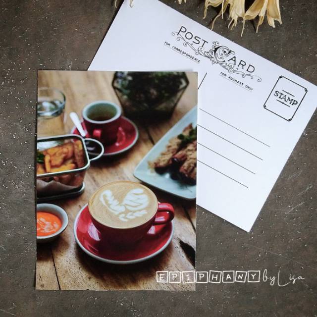 

Postcard (kartu pos) Coffee in Red Cup