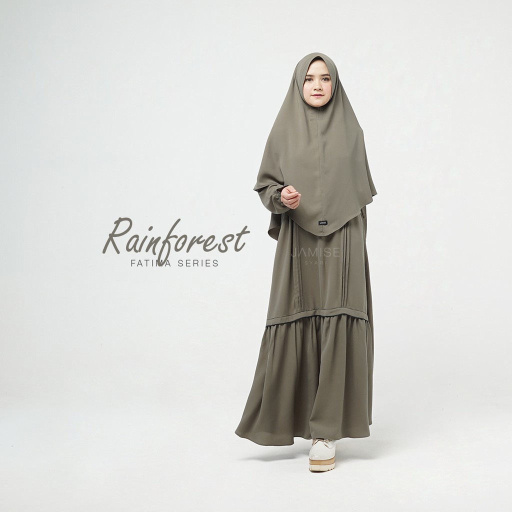 baju gamis wanita dress muslim terbaru Jamise I Fatima Series I Gamis Set - Rainforest baju gamis wa
