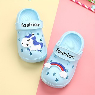 Sepatu Sandal  Bahan Karet  Motif Unicorn untuk Anak 