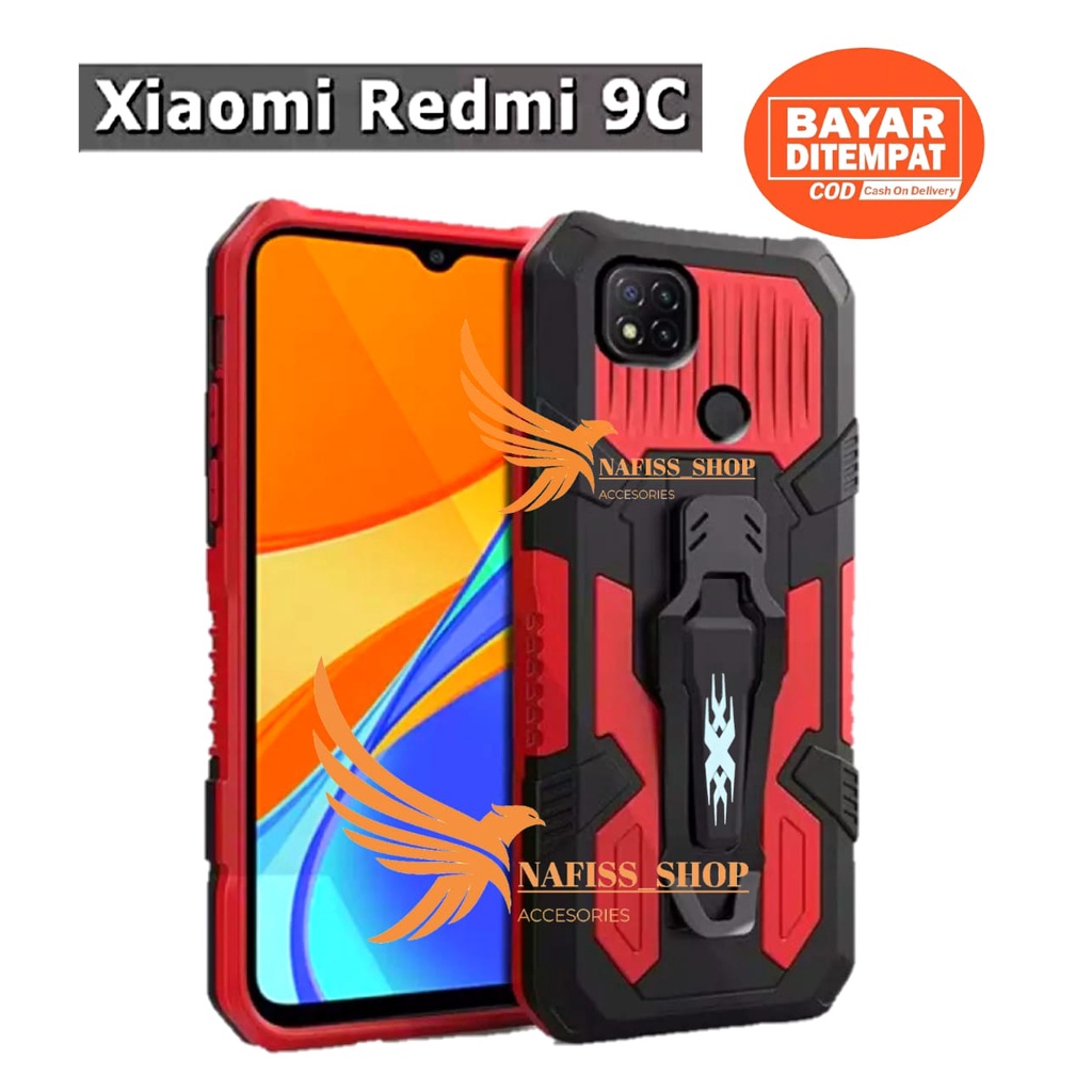 Case Robot Xiaomi Redmi 9C New Hard Case Belt Clip Robot Transformer Soft Hybrid Leather