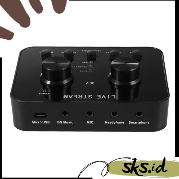 ALLOYSEED Audio USB External Soundcard Live Broadcast Microphone Headset - X7
