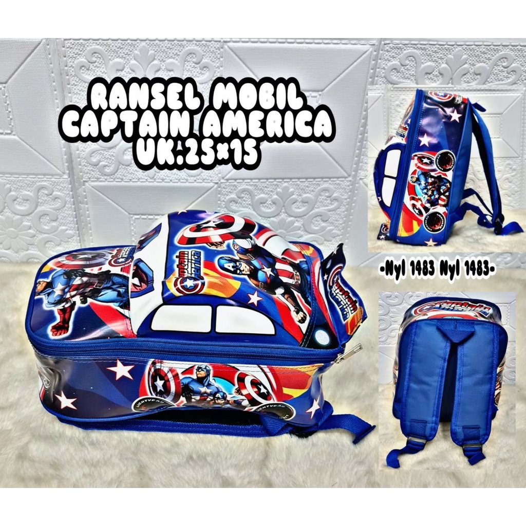 KSO_BAG - Tas Ransel Anak Laki-Laki Terbaru 2021 Kekinian Backpack Carakter Mobil SUPER HERO Termurah