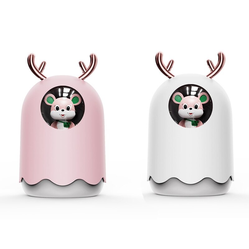 (MAINANKYU) of MengChong Humidifier Pelembab Udara Aromatherapy Oil Diffuser Cute Design 300ml - pink