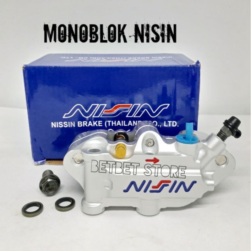 KALIPER MONOBLOK NISSIN 4 PISTON ORIGINAL SILVER BISA BUAT SEMUA MOTOR MONOBLOK NISIN YANAHA HONDA