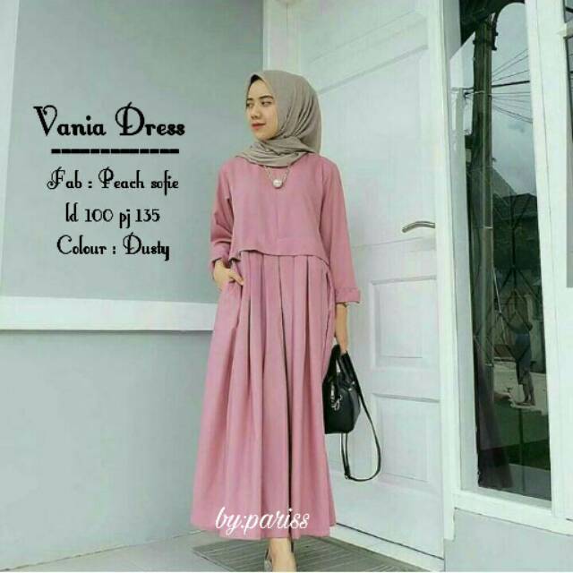 Vania Dress dress peach sofie dress modern tunik unik