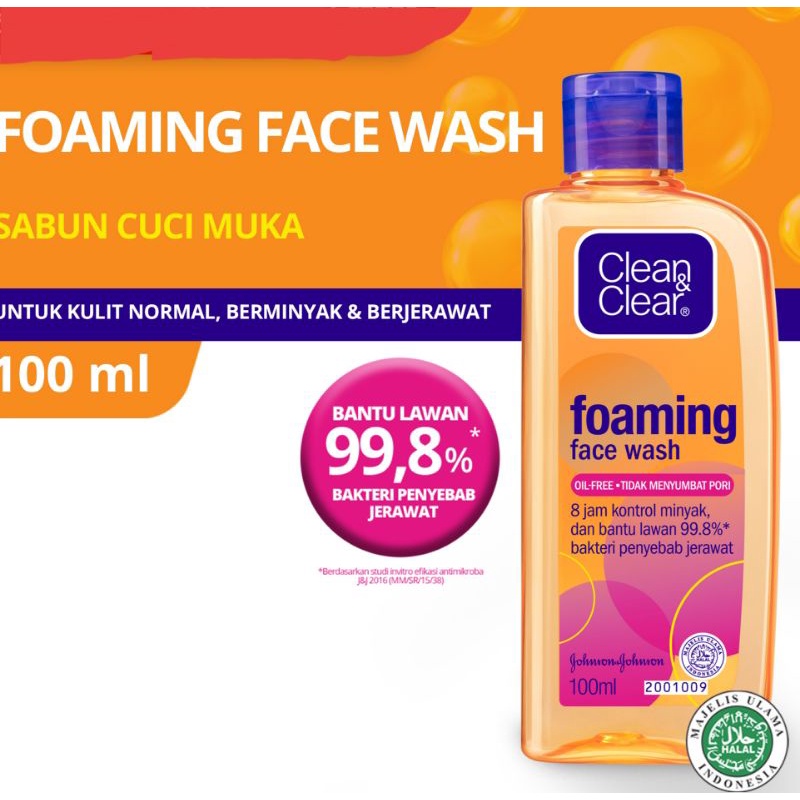 Clean & Clear Foaming Face Wash 100ml - Clean And Clear