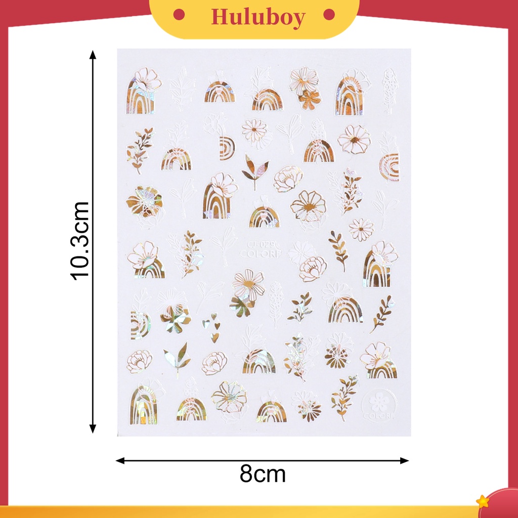 Huluboy Huluboy♡ Stiker Nail Art Dengan Perekat Untuk Manicure