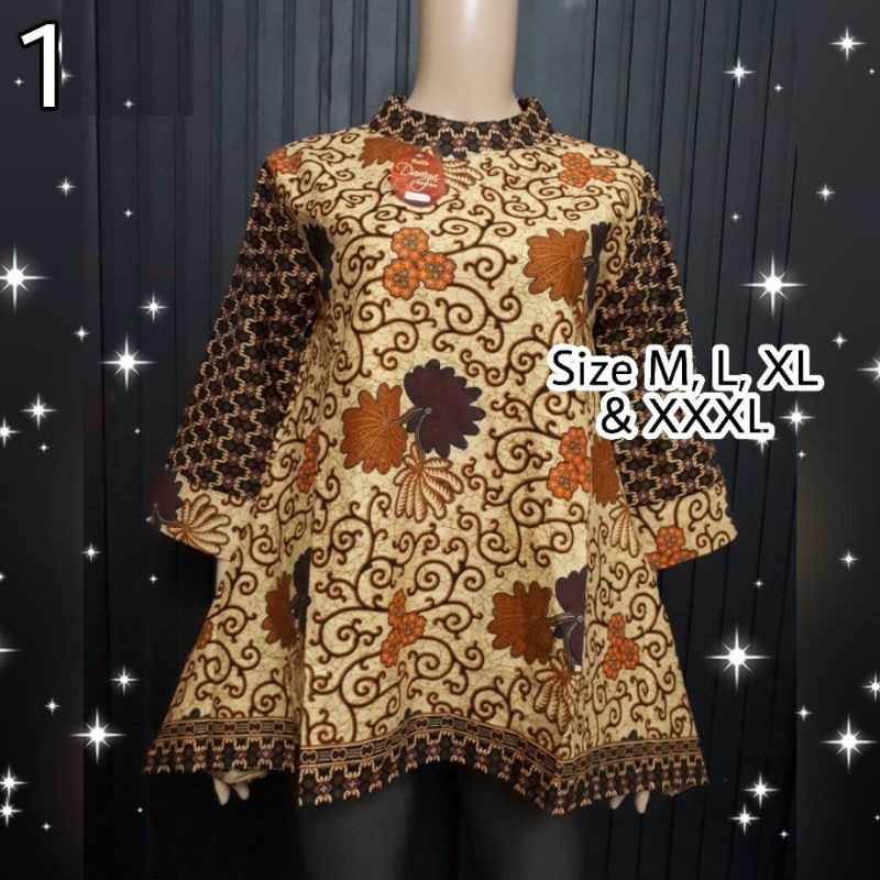 Blus Blouse Atasan Batik Wanita Kantor Kerja Jumbo Aserehe Mataram Primisima-1