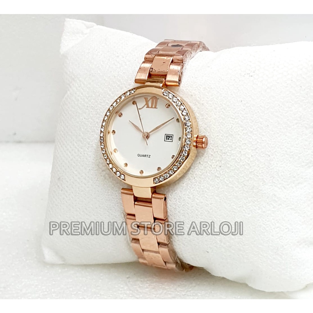 Grosiran Jam Tangan Wanita Psa U4-3275 Analog Tali Rantai Tanggal Aktif Body Bulat Original Garansi 6 Bulan Free Baterai Cadangan (COD)
