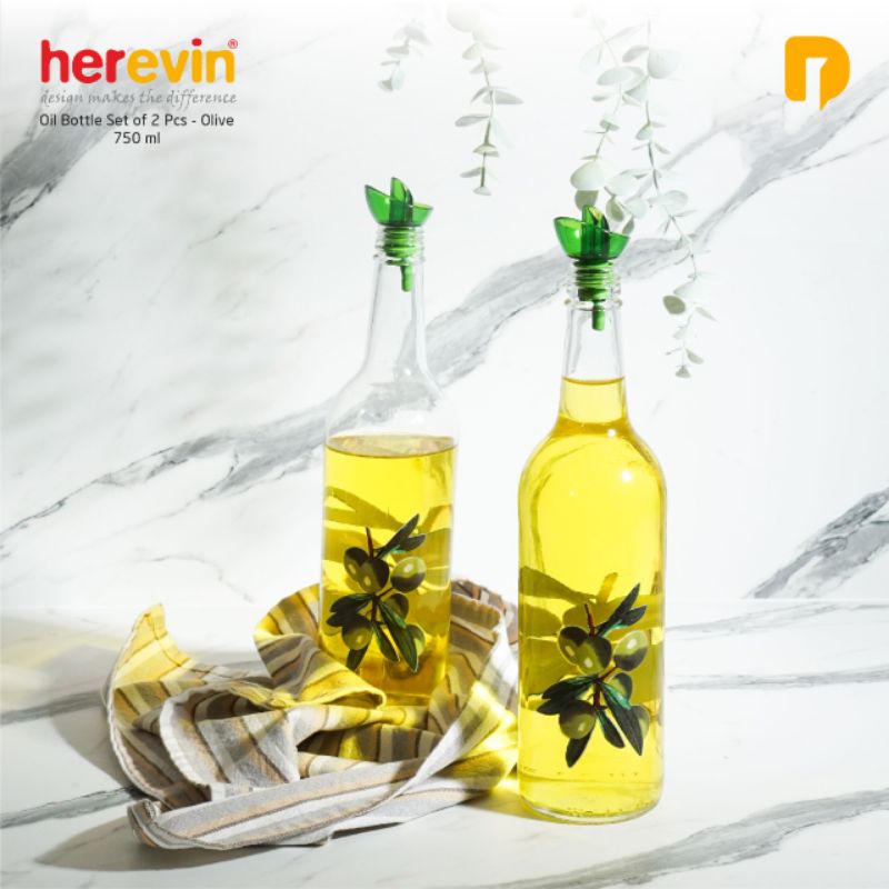 NEW‼️herevin oil bottle set of 2/bottle minyak/botol kaca