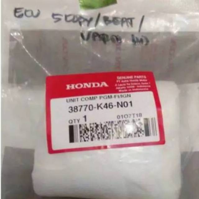 38770-K46-N01 HGP 100%  ECM ECU VARIO 110 BEAT INJEKSI ORI AHM SEGEL UNIT COMP PGM-FI 38770K46N01