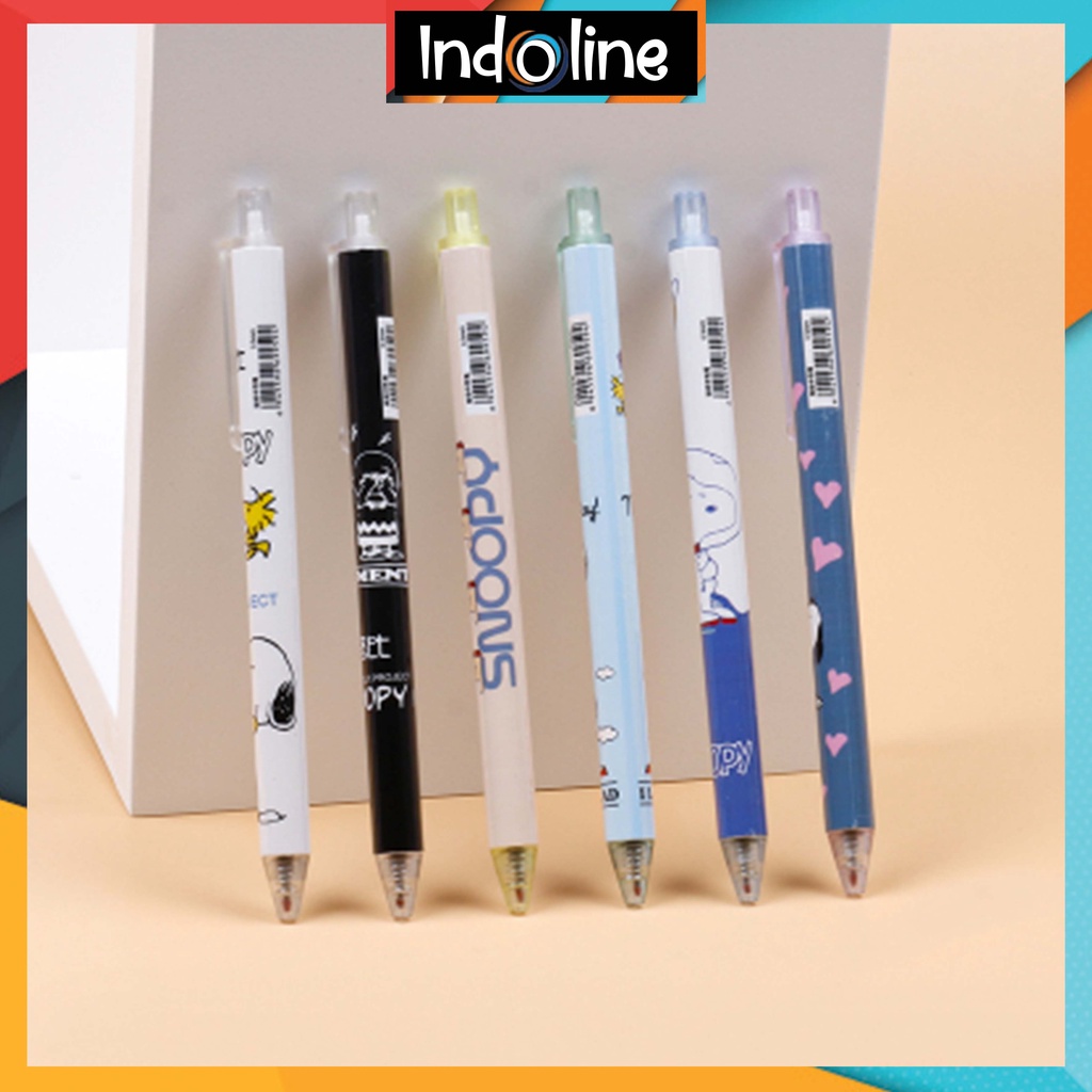 

✔️ Pulpen Gel Motif Snoopy Pulpen Pelajar Dan Kantor Pena Lucu Puppy Snoopy Press Gel Pen Import COD