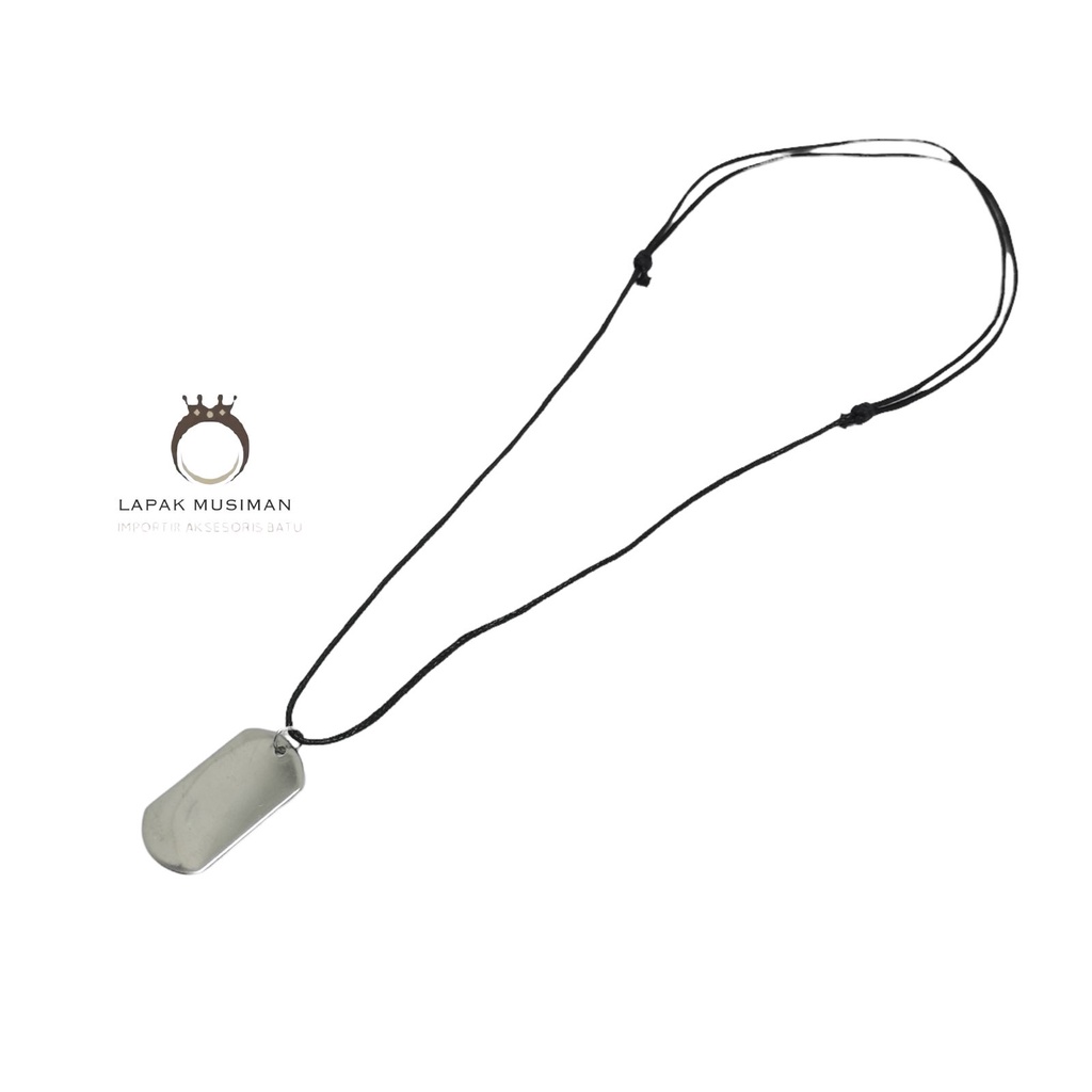 [Bayar di Tempat] Kalung Army Liontin Silver Polos Kalung Necklace Pendant Titanium