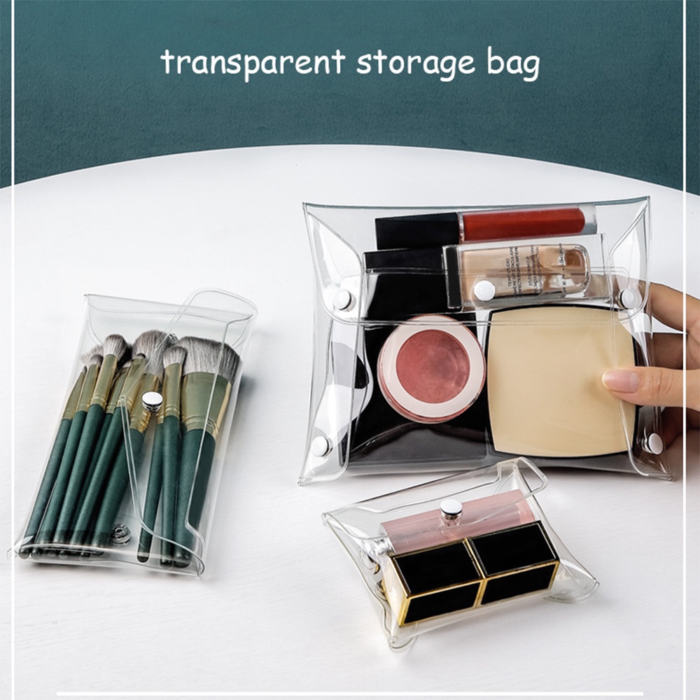 Bening Kantong Penyimpanan Lipstik Multifungsi Transparan Tas Penyimpanan Tas Alat Tulis Ins Style Makeup Bag Travel Portable PVC Tas Kosmetik Makeup Brush Storage Bag Waterproof