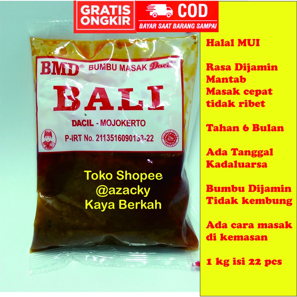 

Bumbu Bali atau Balado dari bumbu masak instan Dacil dijamin halal tidak kembung ada cara memasak di kemasan bikin masak cepat dan enak